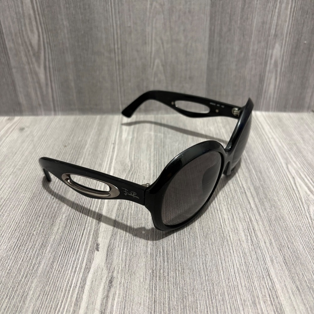 Emilio Pucci EP631S 001 Black Oversized Round Sunglasses Made in Italy Vintage